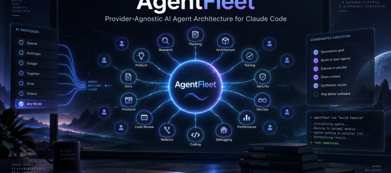 AgentFleet provider-agnostic AI agent architecture for Claude Code with specialized development agents and intelligent model routing